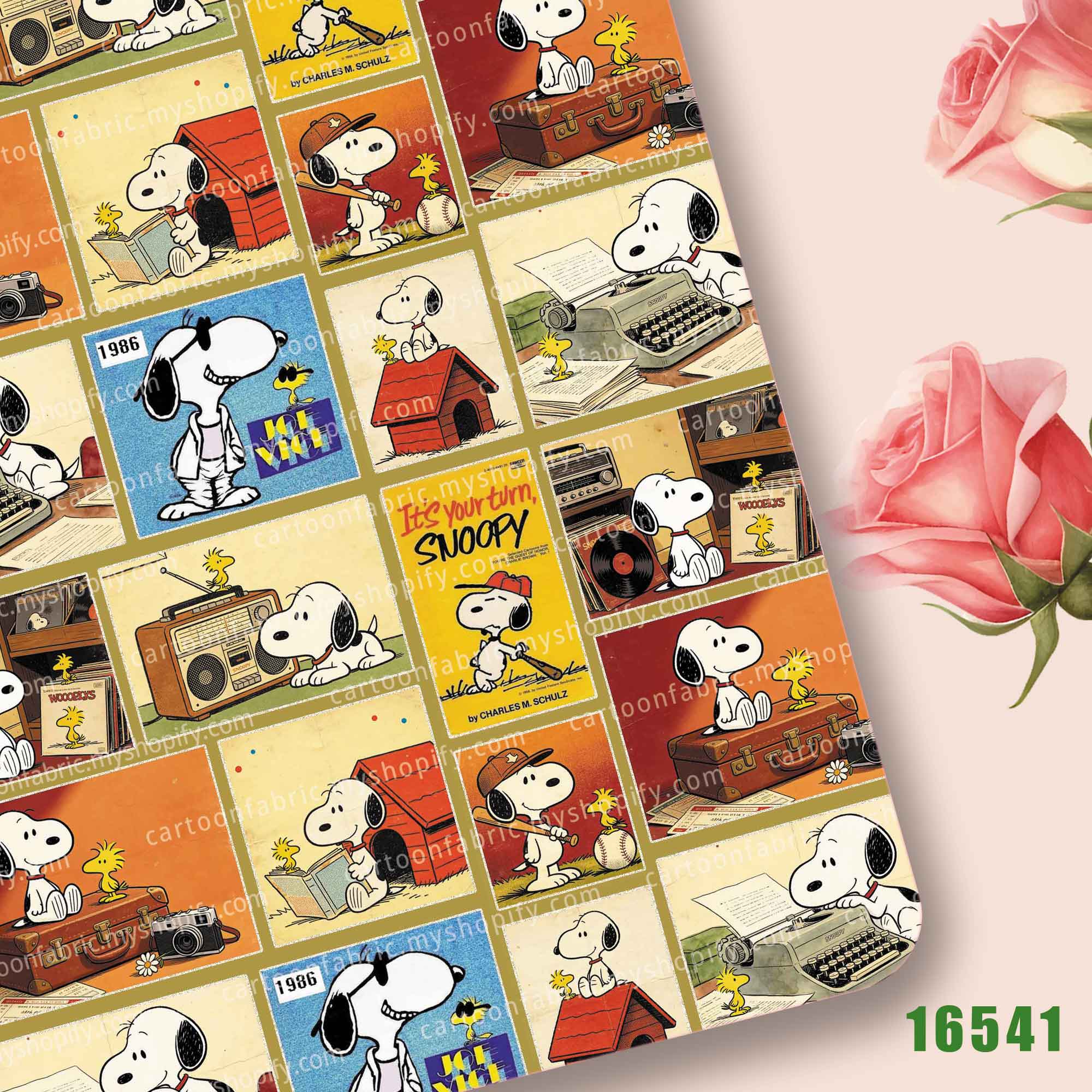 Home Bathroom Accessories - TAKARA TOMY Snoopy Fabric140x50CM Cartoon Printed