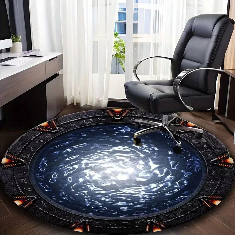 Home Bathroom Movie - VIKAMA Non-slip Stargate Round Rug Soft