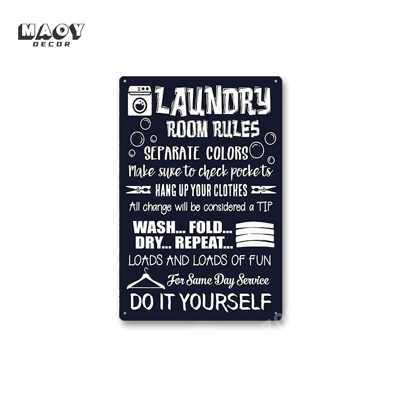 Slogan Metal Tin Sign Laundry  - огляд і ціна Home Bathroom Wall Decor
