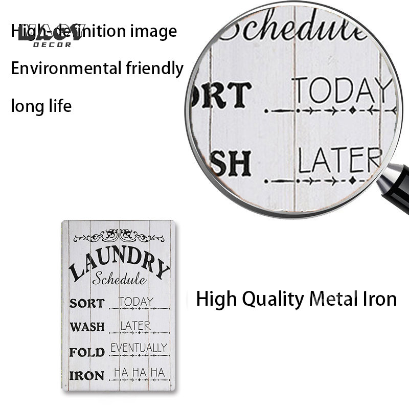 Slogan Metal Tin Sign Laundry  - огляд і ціна Home Bathroom Wall Decor