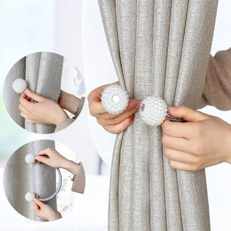 1/2PCS Pearl Magnetic Curtain  - огляд і ціна Home Bathroom Accessories