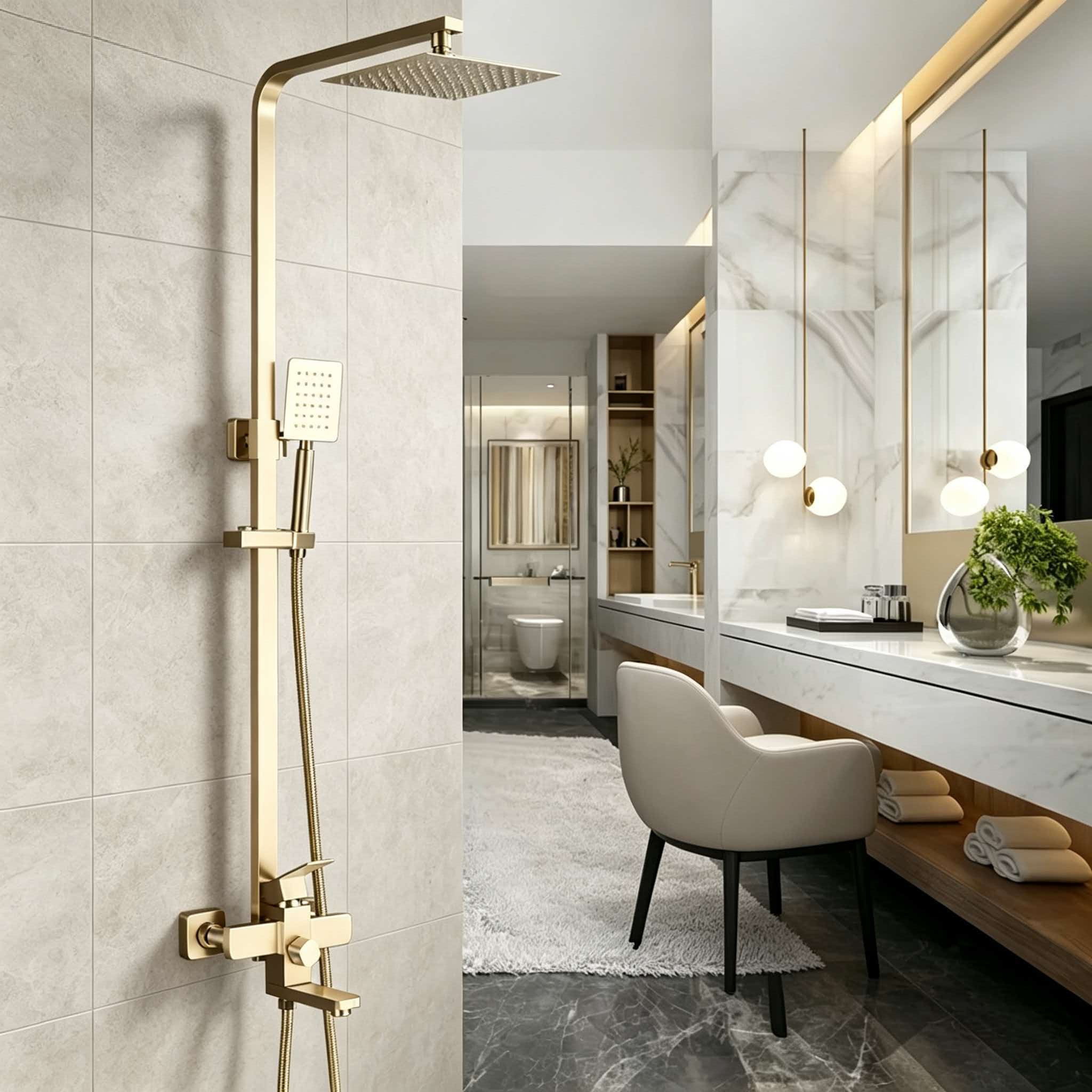 Gold shower set stainless stee - огляд і ціна Home Bathroom Set