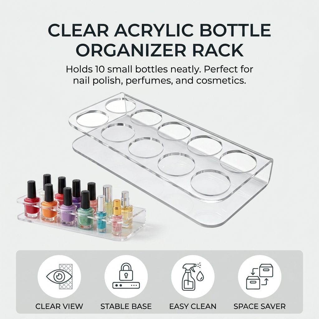 Clear Acrylic Bottle Organizer - огляд і ціна Home Essentials Bathroom Rack