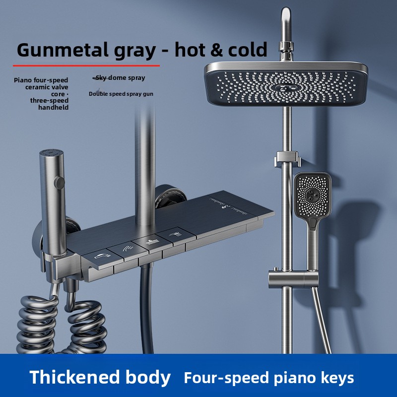 Gunmetal Gray Shower Head Syst - огляд і ціна Home Bathroom Set