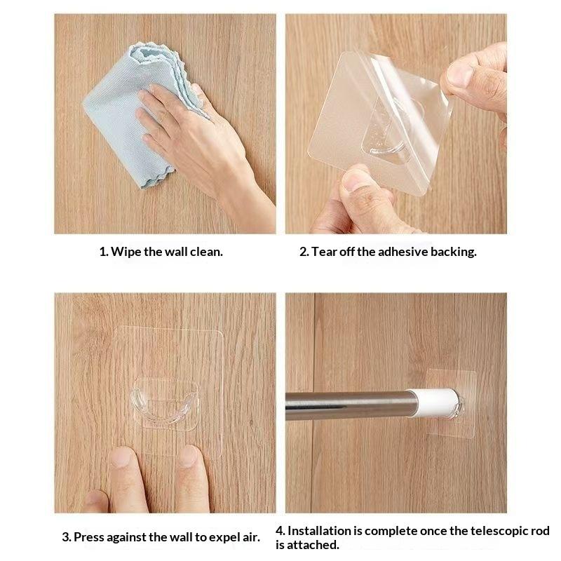 No Drill Transparent Self Adhe - огляд і ціна Home Bathroom Wall Decor