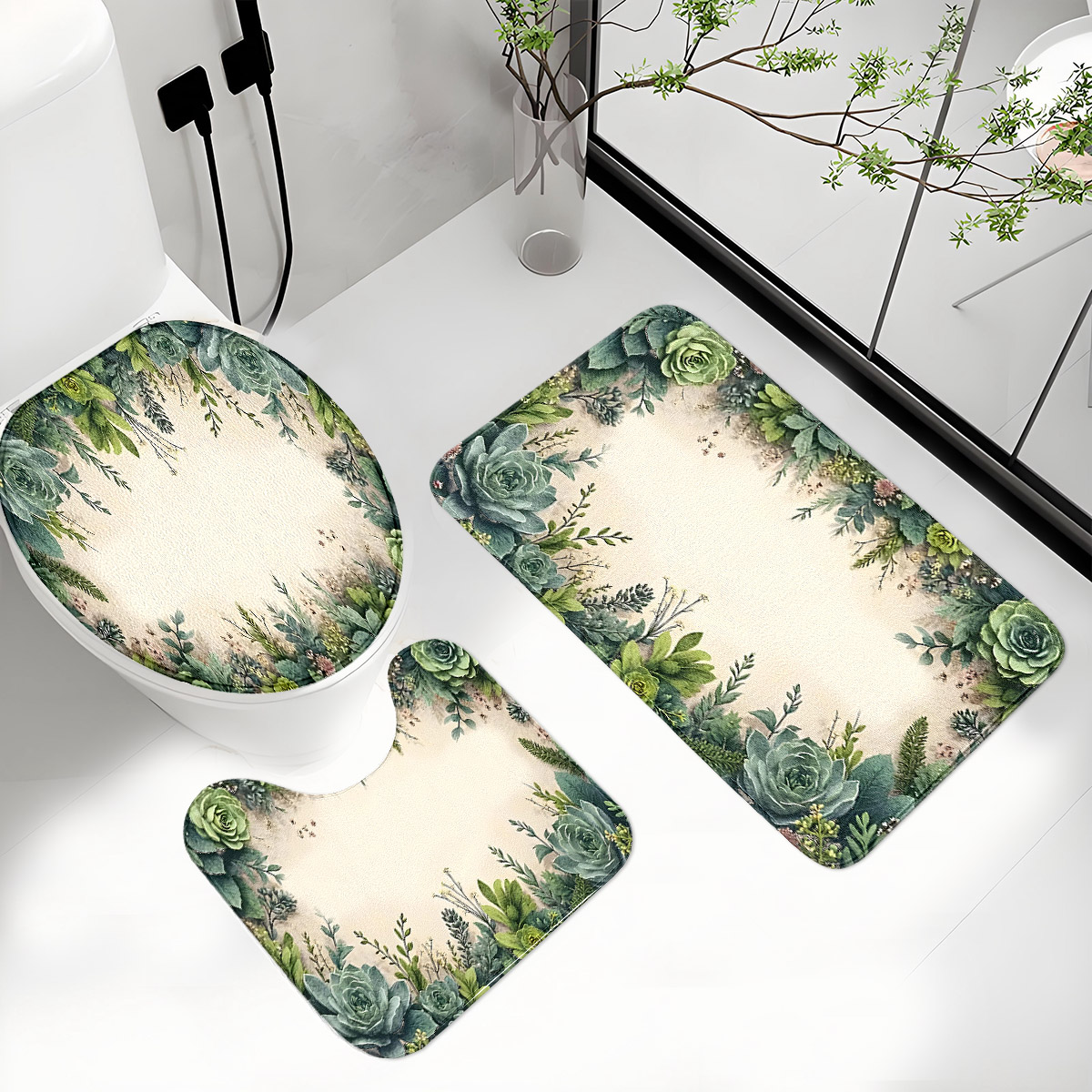 Retro Succulent Bathroom Three - огляд і ціна Zara Home Bathroom Mat