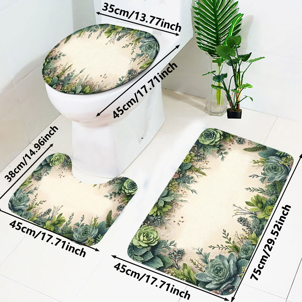 Retro Succulent Bathroom Three - огляд і ціна Zara Home Bathroom Mat