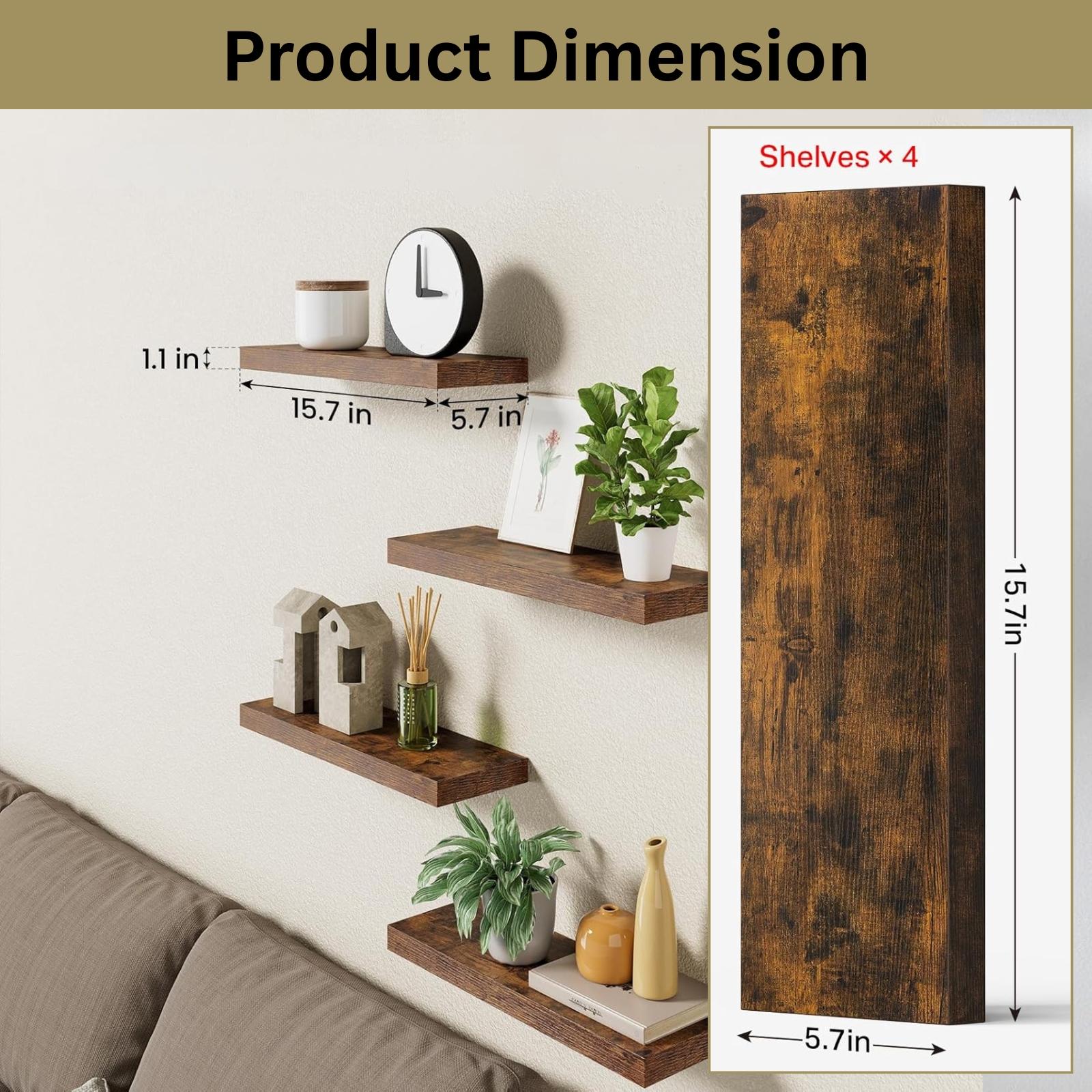 4Pcs Floating Shelves Wall Mou - огляд і ціна Home Bathroom Shelf