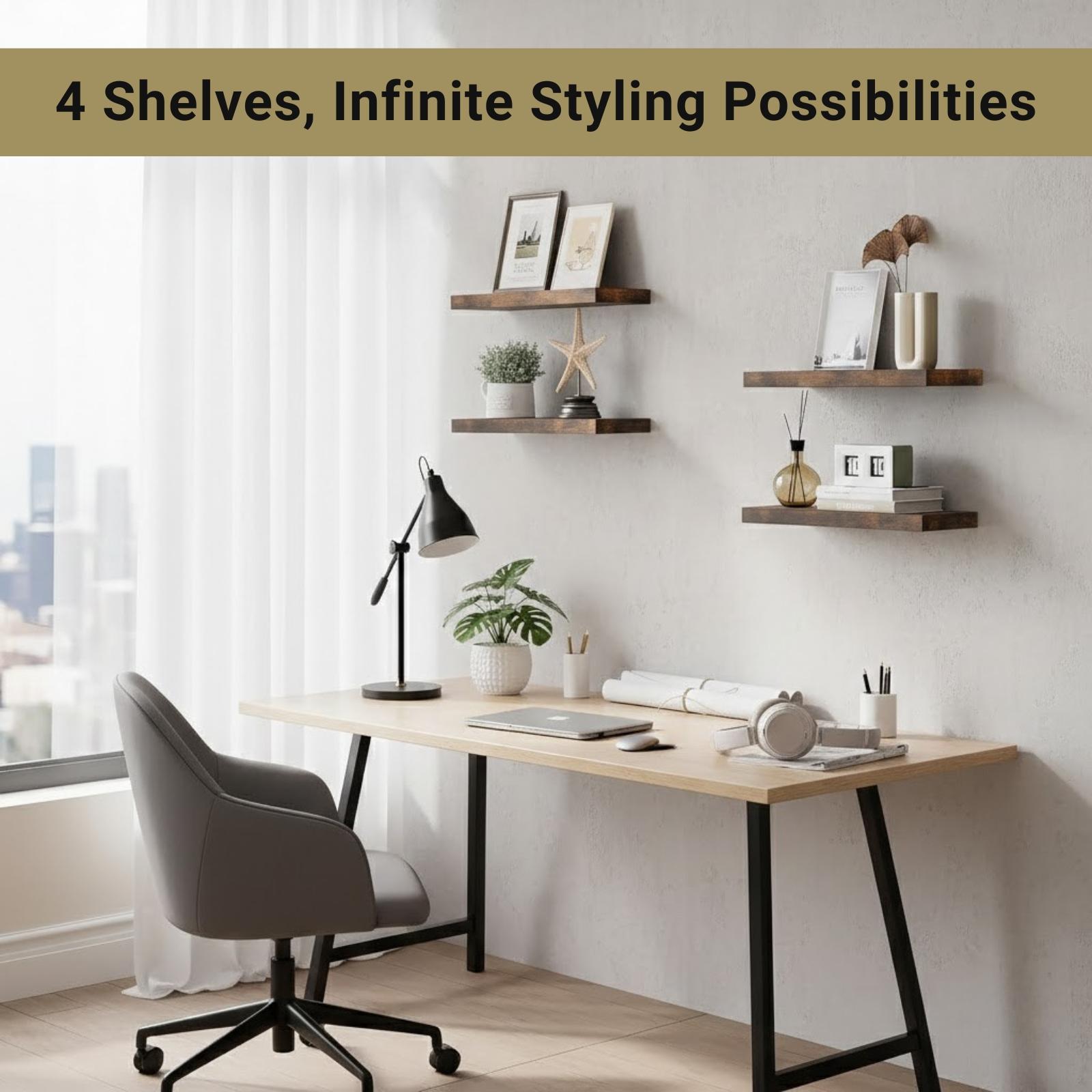 4Pcs Floating Shelves Wall Mou - огляд і ціна Home Bathroom Shelf