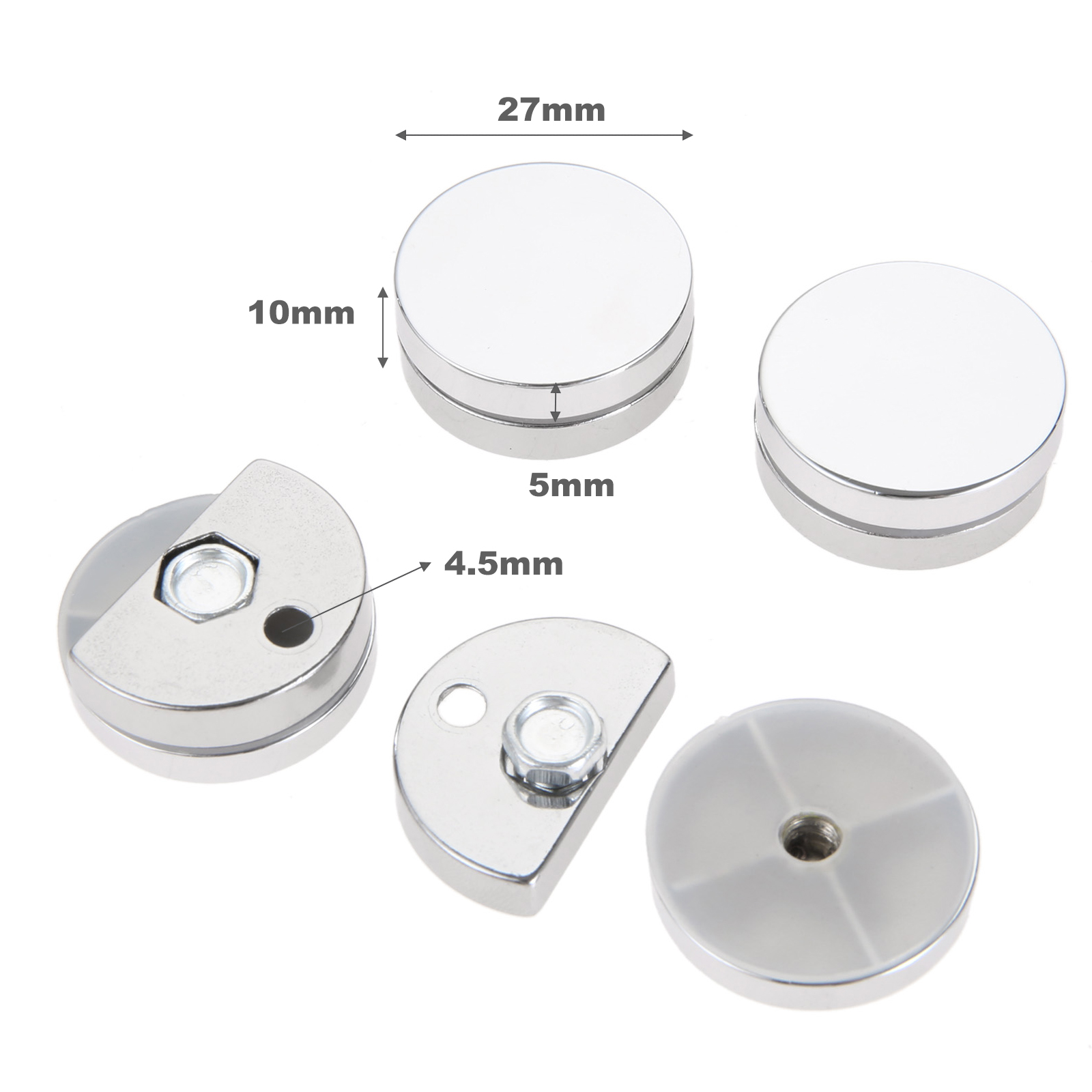 4pcs 20/27mm Round Glass Clamp - огляд і ціна Home Hardware Bathroom Mirrors