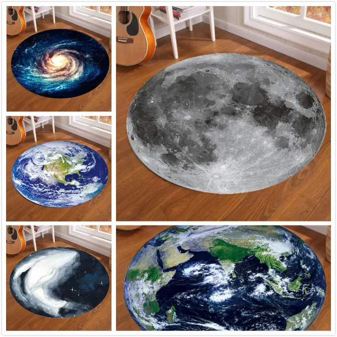 Galaxy Earth Moon Round Carpet - огляд і ціна Home Bathroom Rugs