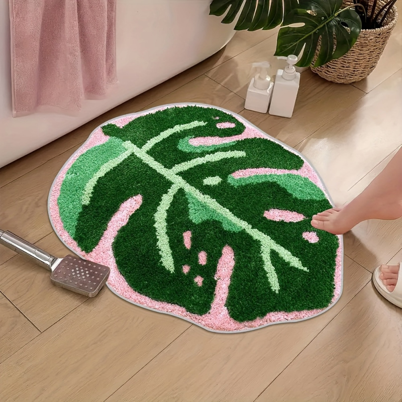 VIKAMA Pink Tropical Leaf Plus - огляд і ціна Zara Home Bathroom Mat