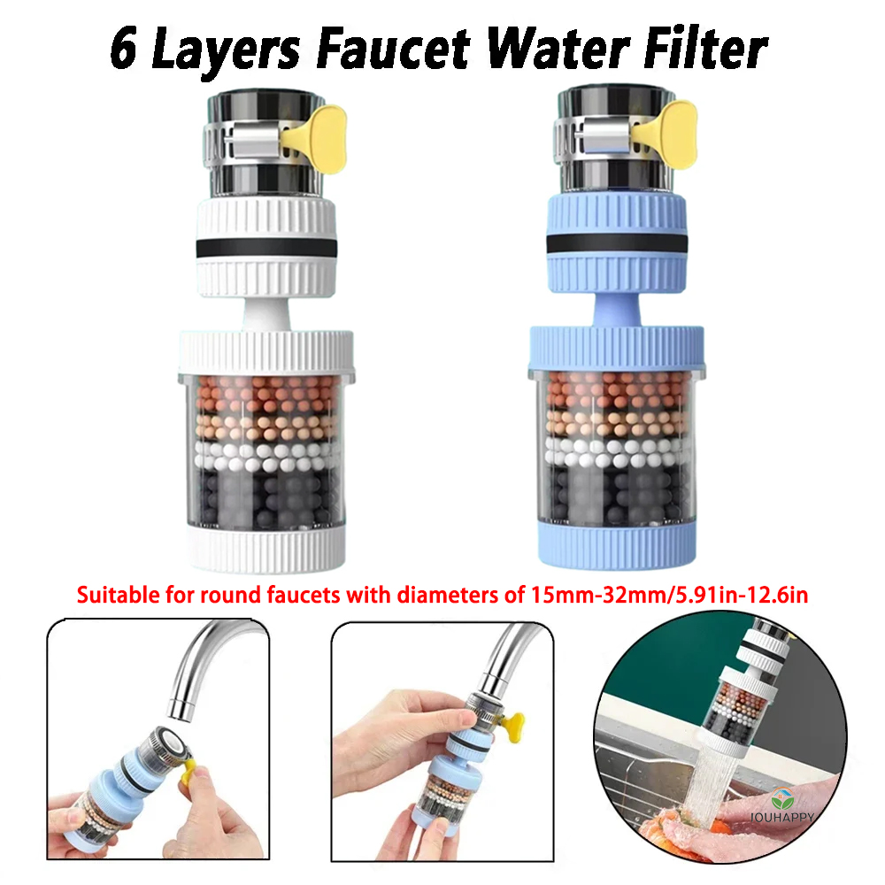 6 Layers Faucet Water Filter U - огляд і ціна Home Bathroom Water Filter